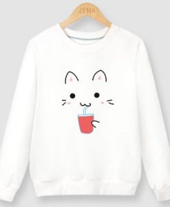 CAT DRINK SWEATSHIRT DAP