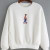 Cartoon Embroidered Loose White Sweatshirt DAP