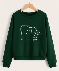 Cartoon & Letter Print Sweatshirt DAP