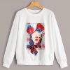 Figure & Floral Patch Bow Detail Sweatshirt DAP