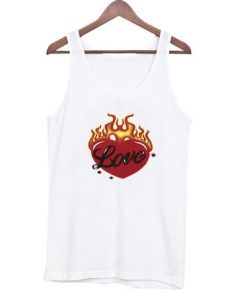 Heart in flames tank top DAP