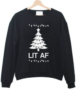 Lit Af Christmas Sweatshirt DAP