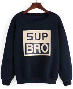 Navy Round Neck Letters SWEATSHIRT DAP