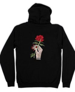 Red Rose Black Back Hoodies DAP