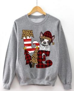 Santa Boston Terrier Love Christmas Sweatshirt DAP
