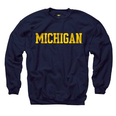 University of Michigan Navy Basic Crewneck Sweatshirt DAP