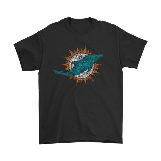All In One Players Name Miami Dolphins Official Logo Shirts DAP