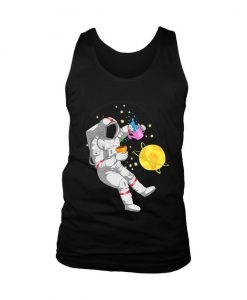 Astronaut Go Green Space Art Drawing Men's Tank Top DAP