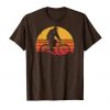 Bigfoot Rides a Mountain Bike funny vintage retro sasquatch T-Shirt