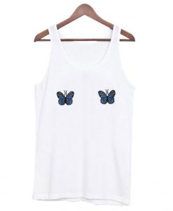 Blue Ribbed Butterfly Tanktop DAP