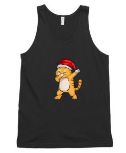 Cat Dab Dabbing Lover Loves Kittens Lovers Santa Hat Kids Unisex Tank Top DAP