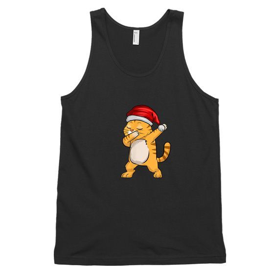 Cat Dab Dabbing Lover Loves Kittens Lovers Santa Hat Kids Unisex Tank Top DAP