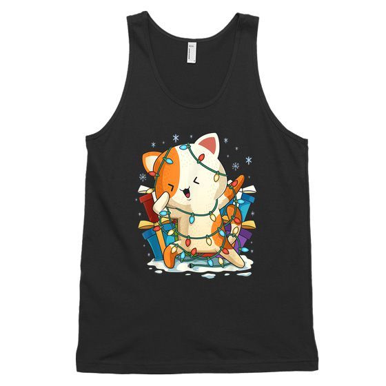 Christmas Cat Xmas Dabbing Through The Snow Unisex Tank Top DAP