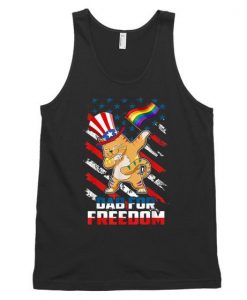 Dab For Freedom - 4Th Of July Gay Cat Dabbing Unisex Tank Top DAP