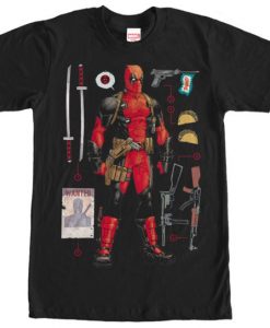 Deadpool Weapons Mens T-Shirt DAP