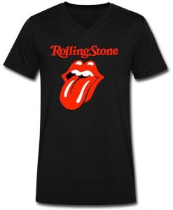 Men V-Neck Short Sleeve The Rolling Stones Shirt DAP