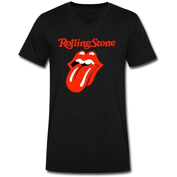 Men V-Neck Short Sleeve The Rolling Stones Shirt DAP