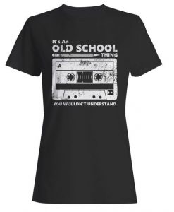 Old School Skool Cassette Tape Pencil Roll Fix Boombox Woman's T-Shirt DAP