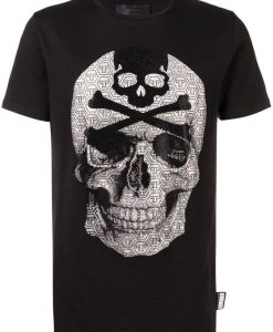 PHILIPP PLEIN PHILIPP PLEIN RHINESTONE-EMBELLISHED SKULL T-SHIRT DAP