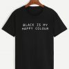 Shop Black Slogan Print T-shirt DAP
