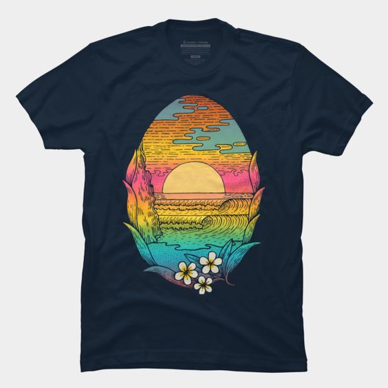 Tropical Beach Summer Sunset Tees and t-shirt DAP