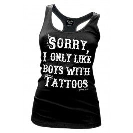 Women's Sorry I Only Like Boys With Tattoos Racer Tank DAP