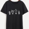 Black Cactus Print T-shirtDAP