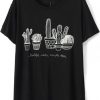 Black Short Sleeve Cactus Embroidered T-ShirtDAP