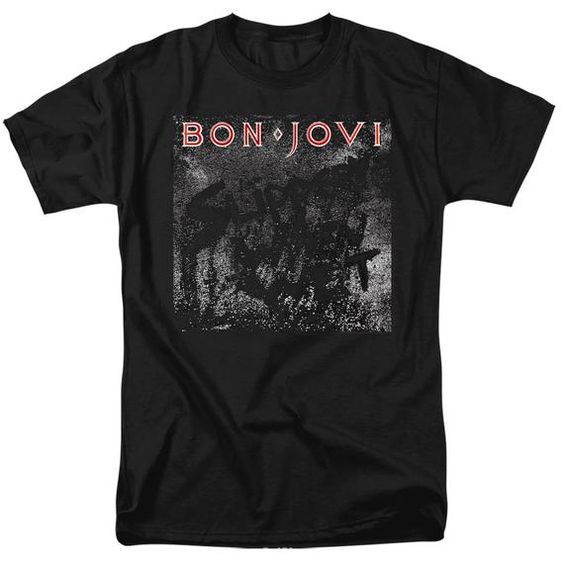 Bon Jovi Slippery When Wet Cover Black Shirts DAP