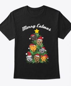 Cat Christmas Tree Xmas Tee Shirt DAP