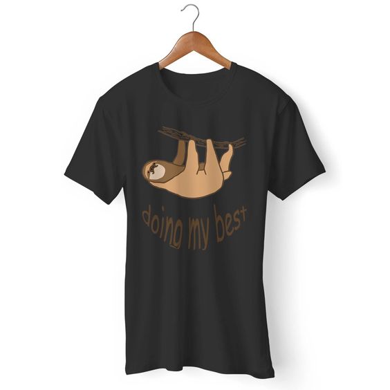 Cute Cartoon Sloth Hanging Doing My Best Sarcasm Gildan Man's T-Shirt DAP