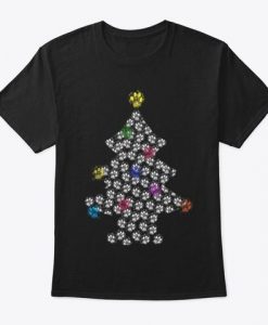 Dog Paw Christmas Tree T-Shirt DAP
