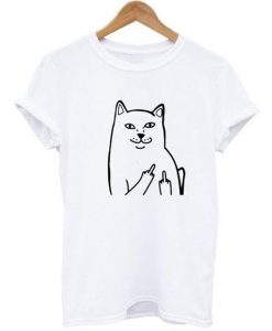 Harajuku Style Middle Finger Cat T-shirtDAP