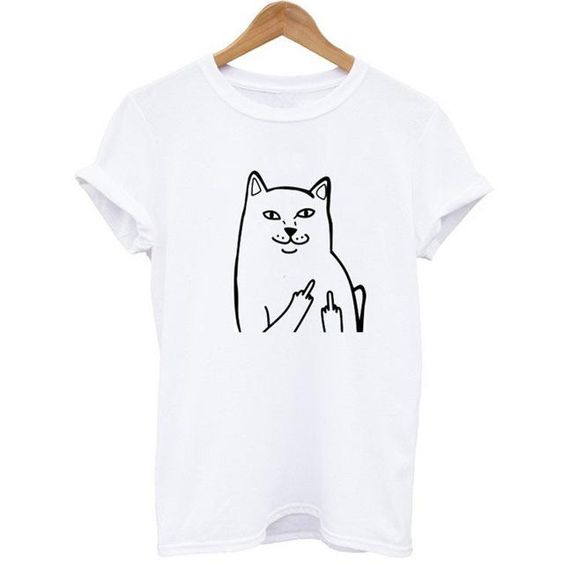 Harajuku Style Middle Finger Cat T-shirtDAP