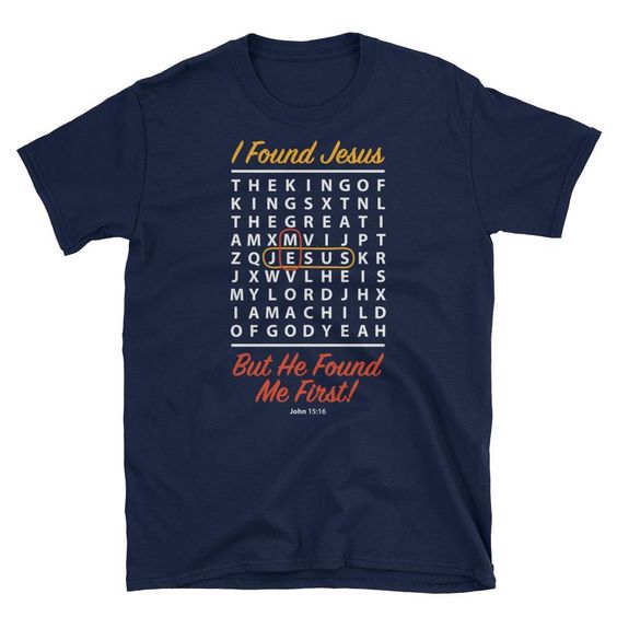 I Found Jesus Crossword TeeShirtDAP