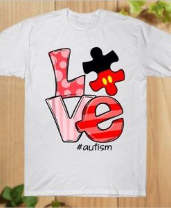 Love Autism Awareness Support Puzzle Piece Jigsaw Heart T-ShirtDAP