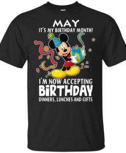Mickey May Month Birthday Youth Kids T-ShirtDAP