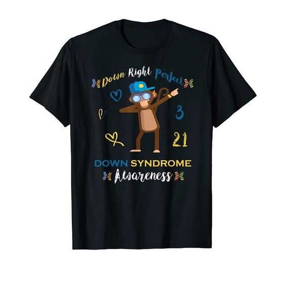 Monkey Down Right Perfect Gift Down Syndrome Awareness Kids T-ShirtDAP