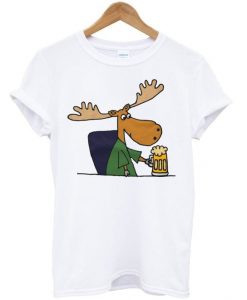 Moose drinking beer t-shirt DAP