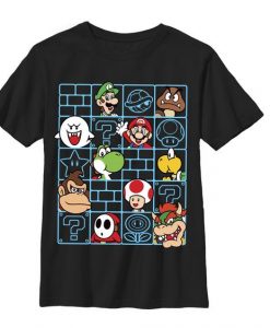 Nintendo Boy's - Mario ChaNintendo Boy's - Mario Characters Wall T-ShirtDAPracters Wall T-ShirtDAP