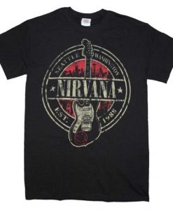 Nirvana Established 1988 Guitar Stamp T-ShirtDAP