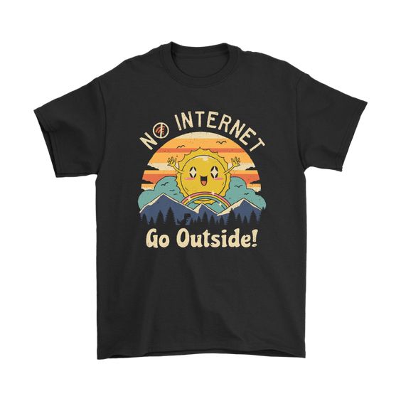 No Internet Go Outside Sunny Camping Shirts DAP