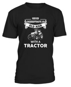 Old Man With A Tractor Tshirt DAP