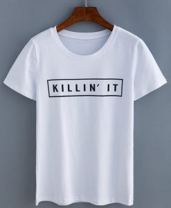 White Letters Print T-Shirt DAP