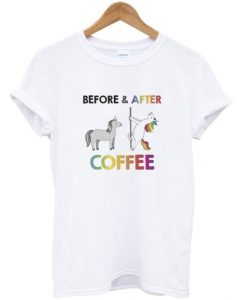 before and after coffee t-shirtDAP