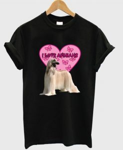 i love afghans dog t-shirt DAP