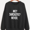 Black Drop Shoulder Letters Print Sweatshirt DAP