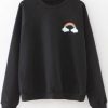 Black Rainbow Print Raglan Sleeve Sweatshirt DAP