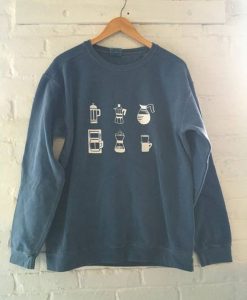 Coffee Sweatshirt, Screenprinted Sweatshirt, DAP
