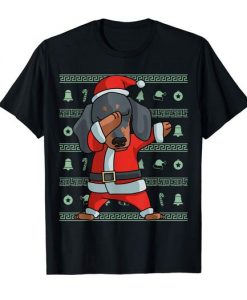 Dabbing Dachshund Funny Christmas Dab Shirt Men's T-Shirt DAP